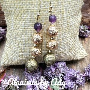 Alquimia Gold and Amethyst Earrings